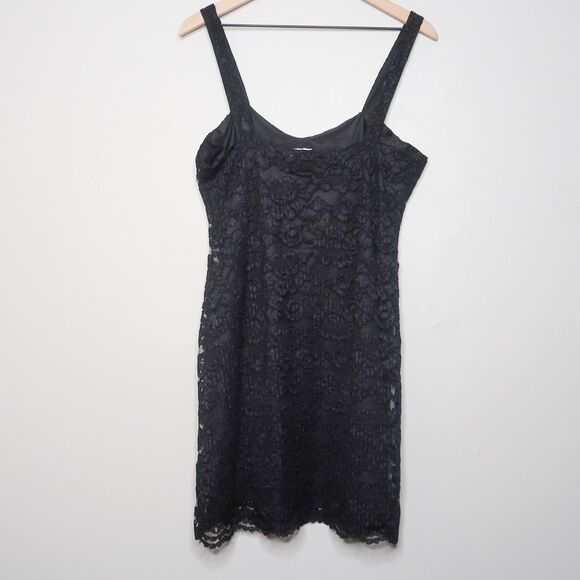 Maryann's Boutique VTG Womens Mini Dress Large Black Floral Lace Going Out Event - Picture 2 of 9